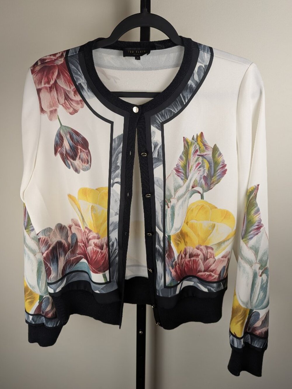 Ted Baker London Floral Print Cardigan Jacket Size 3 (US Medium)